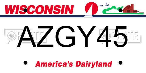 AZGY45 Wisconsin License Plate