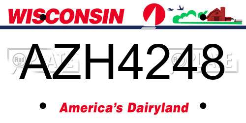 AZH4248 Wisconsin License Plate
