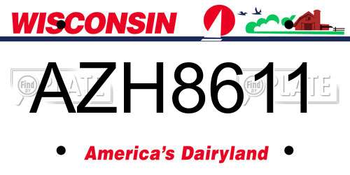 AZH8611 Wisconsin License Plate