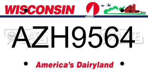 AZH9564 Wisconsin License Plate