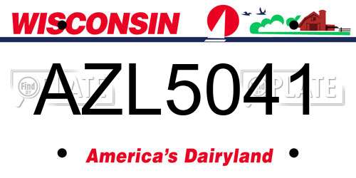 AZL5041 Wisconsin License Plate