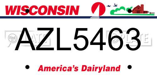AZL5463 Wisconsin License Plate