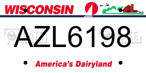 AZL6198 Wisconsin License Plate