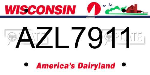 AZL7911 Wisconsin License Plate