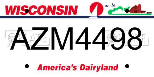 AZM4498 Wisconsin License Plate