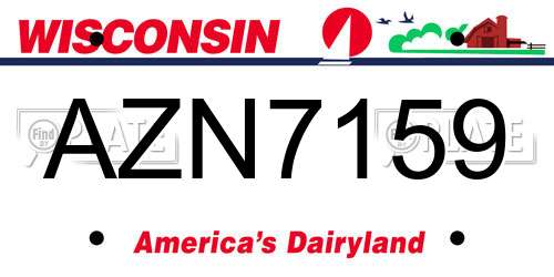AZN7159 Wisconsin License Plate