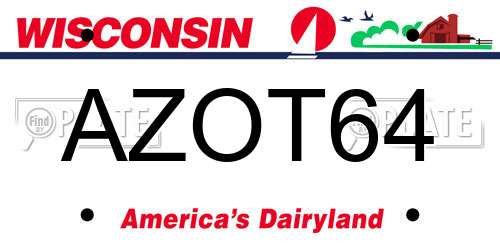 AZOT64 Wisconsin License Plate