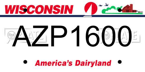 AZP1600 Wisconsin License Plate