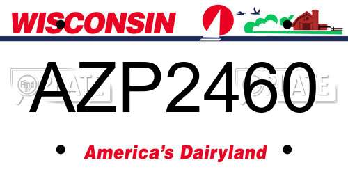 AZP2460 Wisconsin License Plate