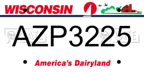 AZP3225 Wisconsin License Plate