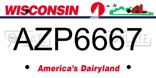 AZP6667 Wisconsin License Plate