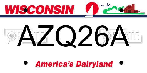 AZQ26A Wisconsin License Plate