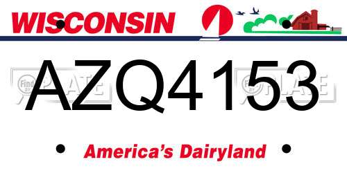 AZQ4153 Wisconsin License Plate
