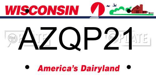 AZQP21 Wisconsin License Plate