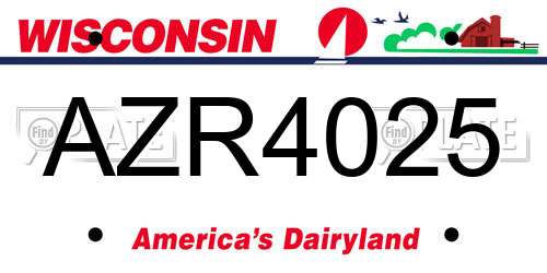 AZR4025 Wisconsin License Plate