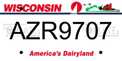 AZR9707 Wisconsin License Plate