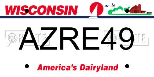 AZRE49 Wisconsin License Plate
