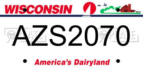 AZS2070 Wisconsin License Plate