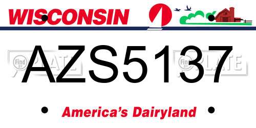 AZS5137 Wisconsin License Plate