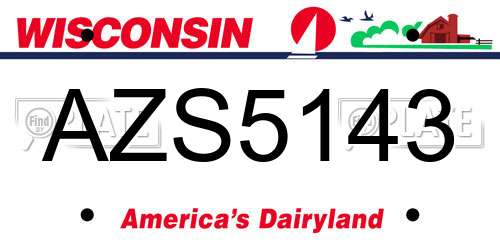 AZS5143 Wisconsin License Plate