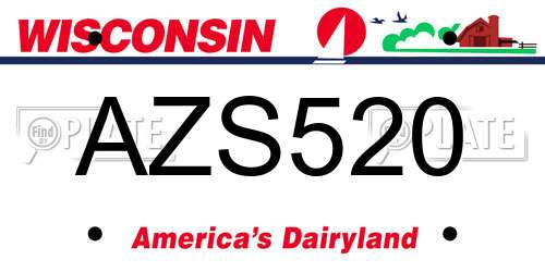 AZS520 Wisconsin License Plate