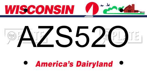 AZS52O Wisconsin License Plate