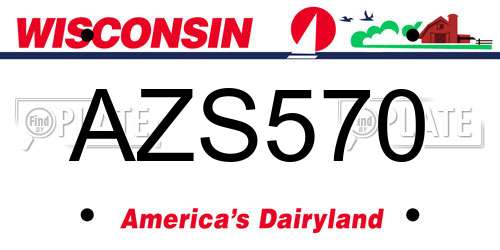 AZS570 Wisconsin License Plate