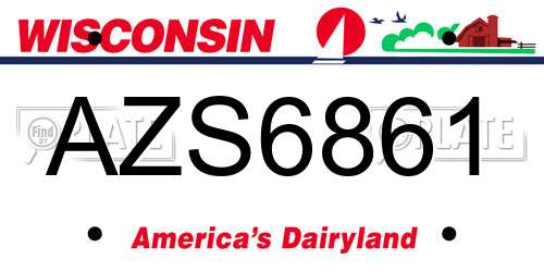 AZS6861 Wisconsin License Plate