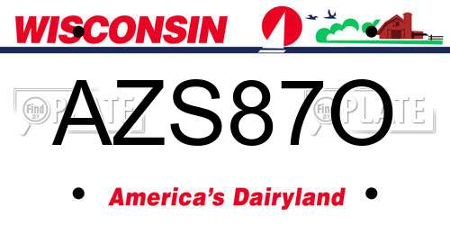 AZS87O Wisconsin License Plate