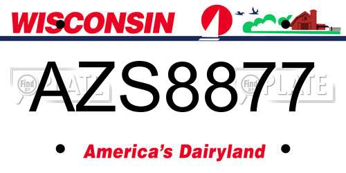 AZS8877 Wisconsin License Plate