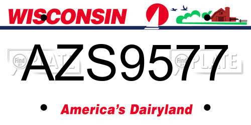 AZS9577 Wisconsin License Plate