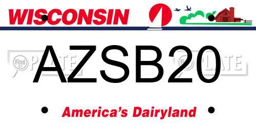 AZSB20 Wisconsin License Plate