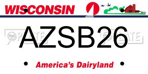 AZSB26 Wisconsin License Plate