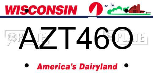 AZT46O Wisconsin License Plate