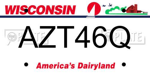 AZT46Q Wisconsin License Plate