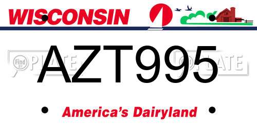 AZT995 Wisconsin License Plate
