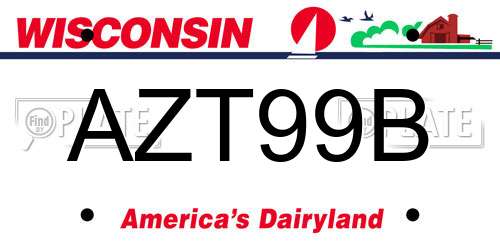 AZT99B Wisconsin License Plate