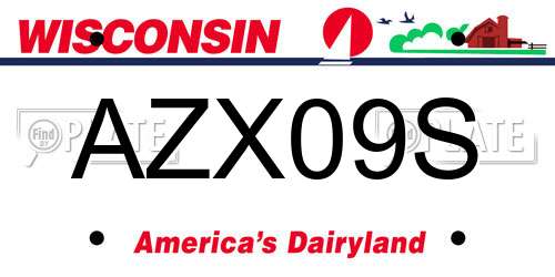 AZX09S Wisconsin License Plate