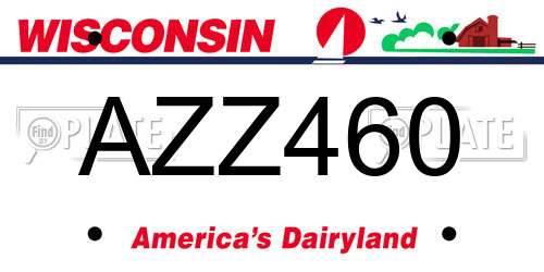 AZZ460 Wisconsin License Plate