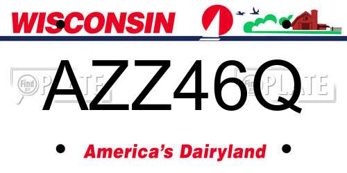 AZZ46Q Wisconsin License Plate