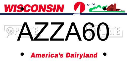 AZZA60 Wisconsin License Plate
