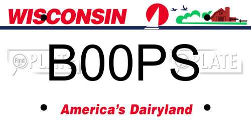 B00PS Wisconsin License Plate