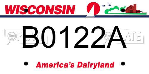 B0122A Wisconsin License Plate