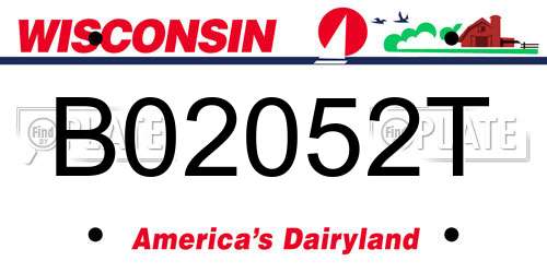 B02052T Wisconsin License Plate