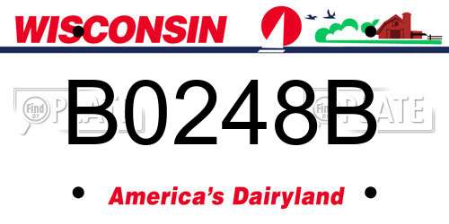 B0248B Wisconsin License Plate