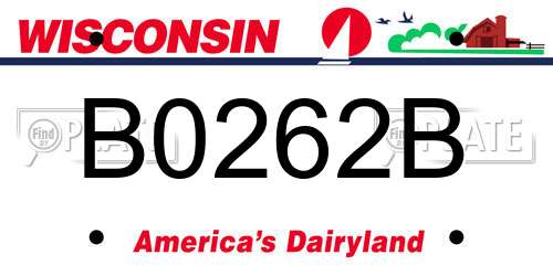 B0262B Wisconsin License Plate