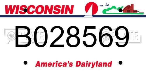 B028569 Wisconsin License Plate