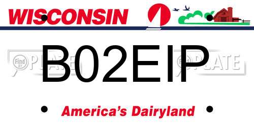B02EIP Wisconsin License Plate