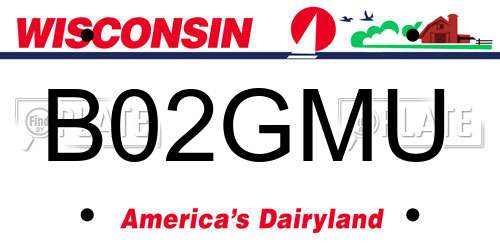 B02GMU Wisconsin License Plate
