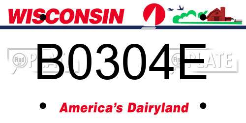 B0304E Wisconsin License Plate